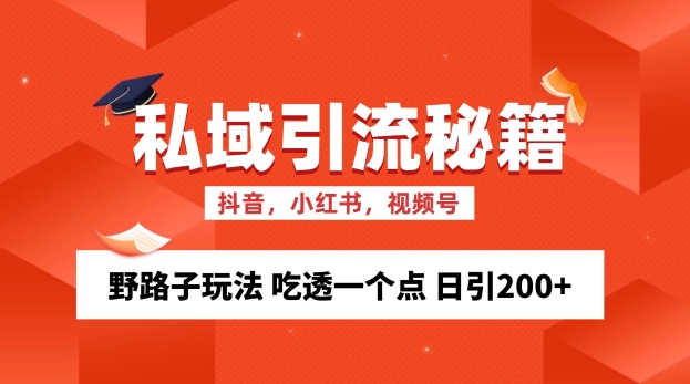 私域流量的精准化获客方法 野路子玩法 吃透一个点 日引200+-创业项目网