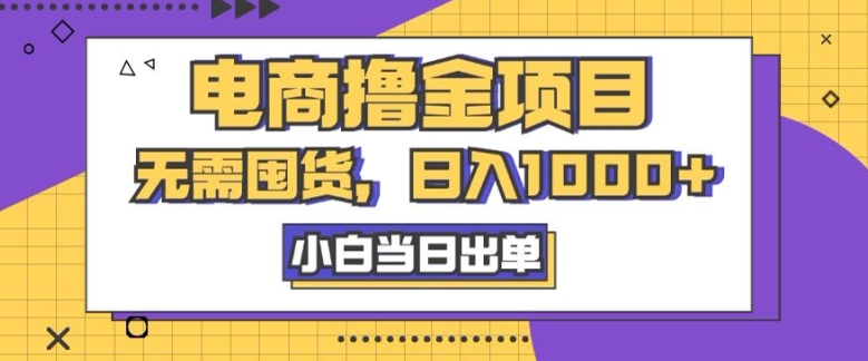 电商撸金项目，无需囤货，日入几张，小白当日出单，人性玩法，复购不断-创业项目网