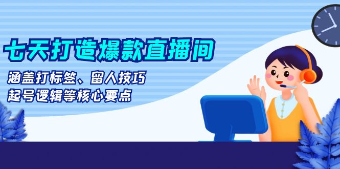 七天打造爆款直播间：涵盖打标签、留人技巧、起号逻辑等核心要点-创业项目网