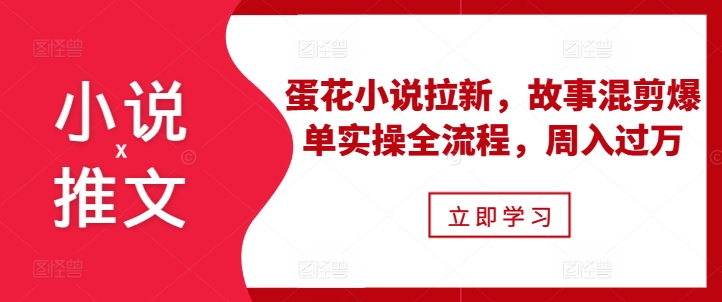 小说推文之蛋花小说拉新，故事混剪爆单实操全流程，周入过万-创业项目网