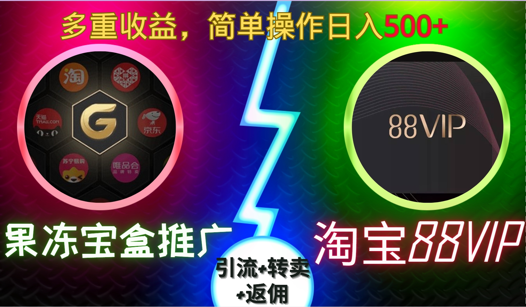 果冻宝盒推广88VIP，引流+转卖+返佣，多重收益，简单操作日入500+-创业项目网