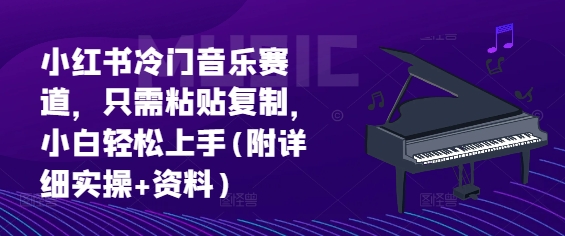 小红书冷门音乐赛道，只需粘贴复制，小白轻松上手(附详细实操+资料)-创业项目网