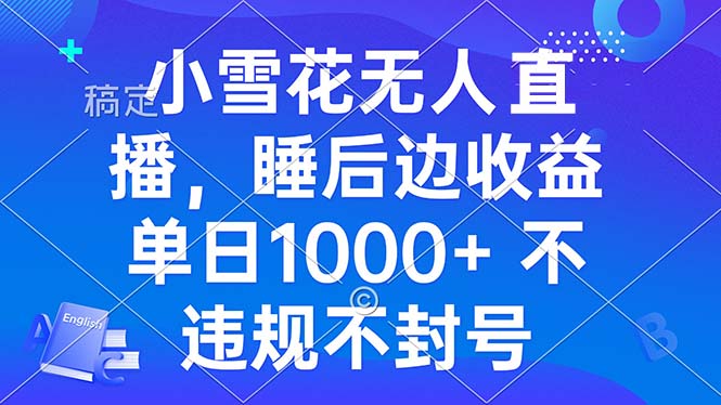 小雪花无人直播 睡后收益单日1000+ 零粉丝新号开播 不违规 看完就会-创业项目网