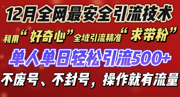 12 月份全网最安全引流创业粉技术来袭，不封号不废号，有操作就有流量-创业项目网