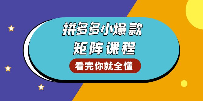 拼多多爆款矩阵课程：教你测出店铺爆款，优化销量，提升GMV，打造爆款群-创业项目网