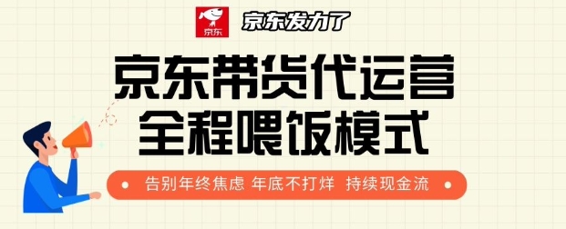 京东带货代运营全程喂饭模式，告别年终焦虑 年底不打烊 持续现金流+-创业项目网