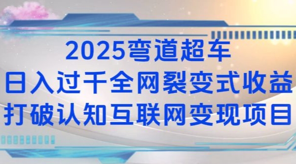 2025弯道超车日入过K，全网裂变式收益，打破认知互联网变现项目-创业项目网