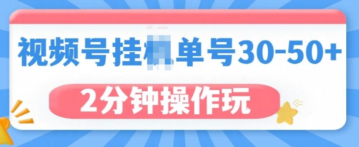 视频号无脑挂机，单号30-50+，可批量放大-创业项目网