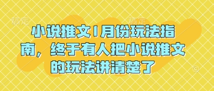 小说推文1月份玩法指南，终于有人把小说推文的玩法讲清楚了!-创业项目网