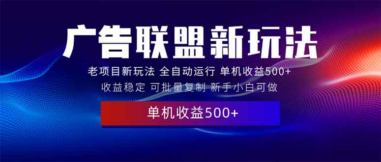 2025全新广告联盟玩法 单机500+课程实操分享 小白可无脑操作-创业项目网