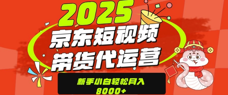 京东带货代运营，年底翻身项目，只需上传视频，单月稳定变现8k-创业项目网