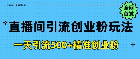 直播间引流创业粉，一天引流500+精准创业粉-创业项目网