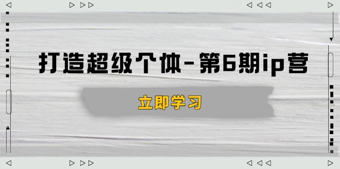 打造超个体第6期ip营：商业认知,产品设计,成交演练,解决知识变现难题-创业项目网