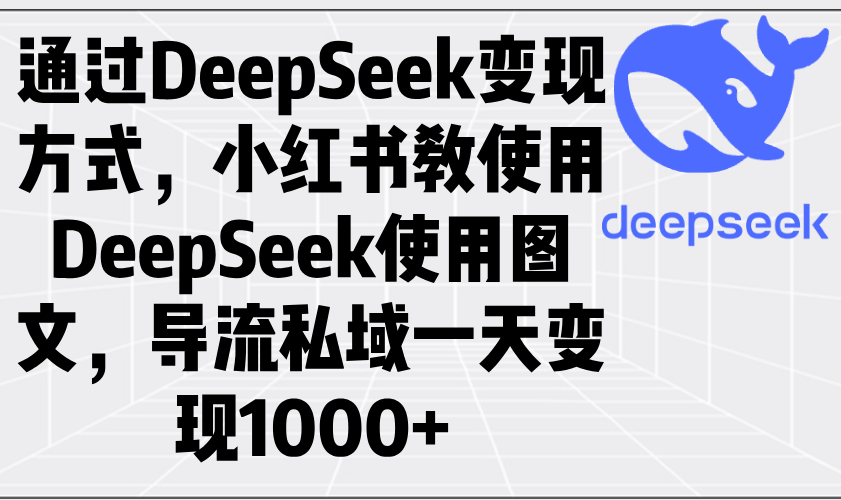 通过DeepSeek变现方式，小红书教使用DeepSeek图文，导流私域一天变现1000+-创业项目网