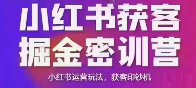 小红书获客掘金线下课，录音+ppt照片，小红书运营玩法，获客印钞机-创业项目网