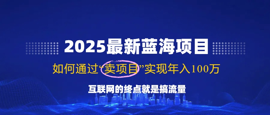 2025最新蓝海项目，零门槛轻松复制，月入10万+，新手也能操作-创业项目网