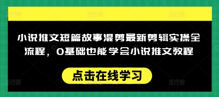 小说推文短篇故事混剪最新剪辑实操全流程，0基础也能学会小说推文教程，肯干多发日入多张-创业项目网