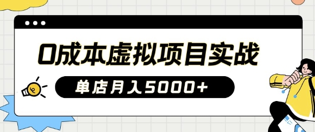 0成本虚拟项目实战手把手教你落地，单店月入5k-创业项目网