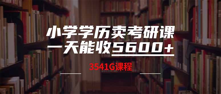 小学学历卖考研课程，一天收5600（附3580G考研合集）-创业项目网