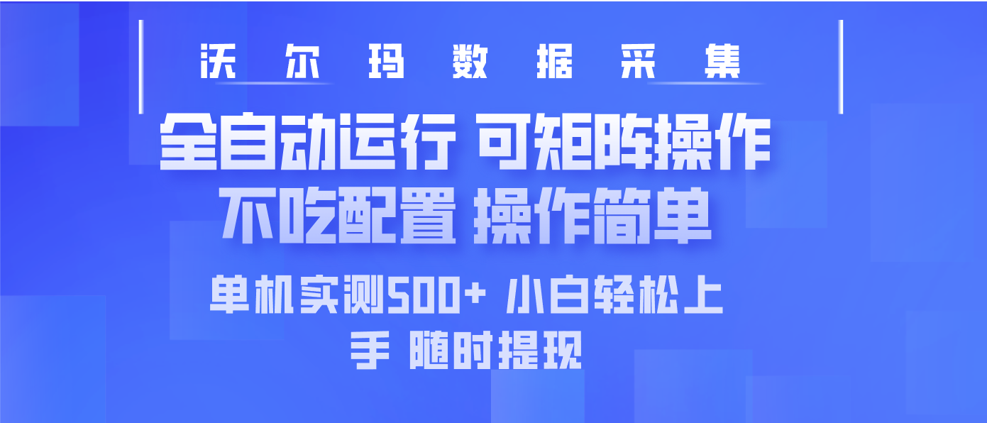 最新沃尔玛平台采集 全自动运行 可矩阵单机实测500+ 操作简单-创业项目网