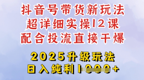 2025全新升级抖音带货玩法，一天纯利四位数，从剪辑到选品再到发布投流，超详细玩法揭秘-创业项目网